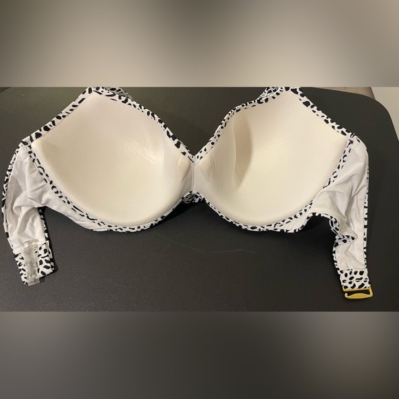 VS Black & White Halter Strap Bikini Swim Top - Picture 8 of 8